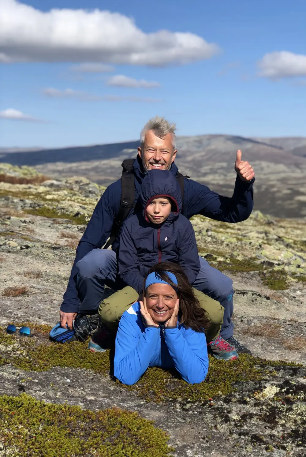 Øyvind Bergkvam med familie på tur i Upsetetraktene