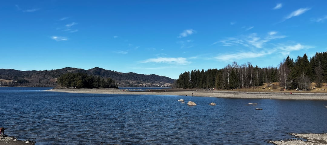 Mjøsa med lav vannstand