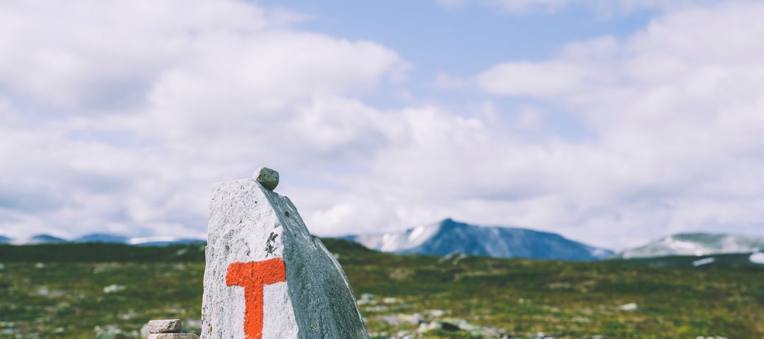 Første etappe av Trekanten i Trollheimen mellom Gjevilvasshytta og Trollheimen. 