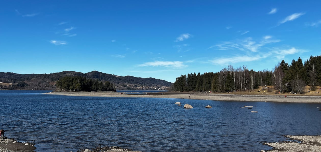 Mjøsa med lav vannstand