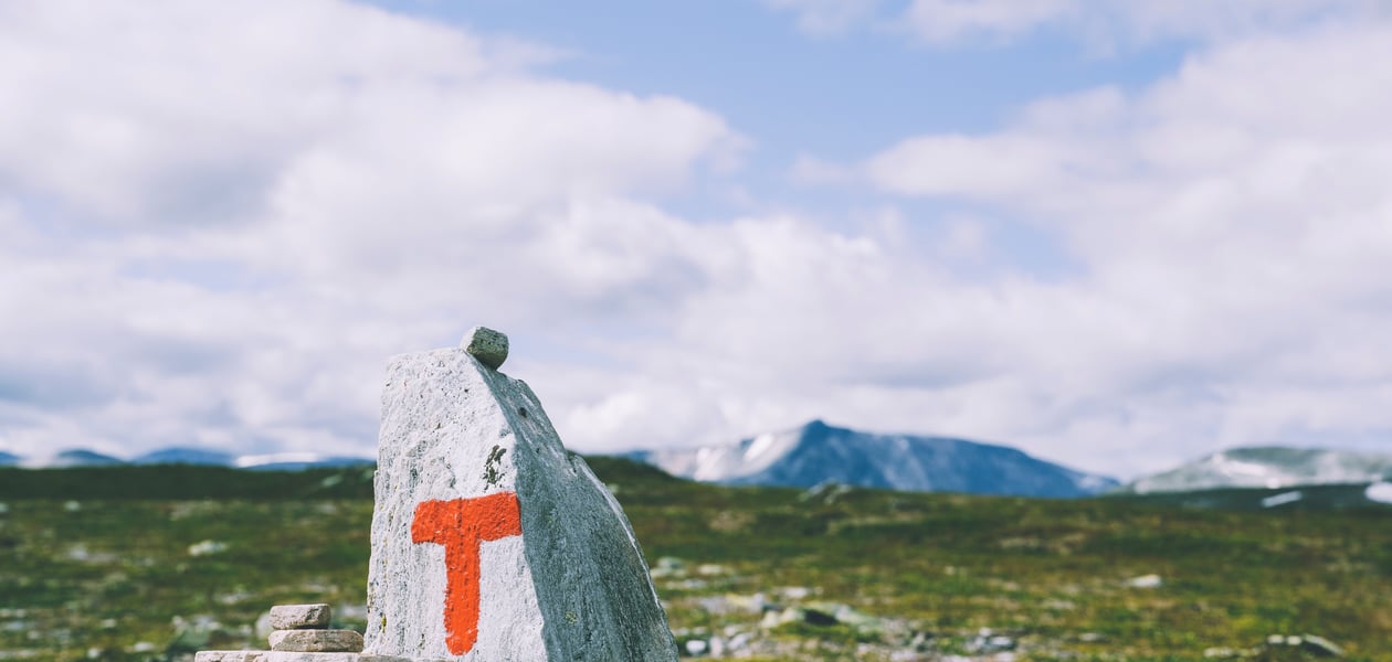 Første etappe av Trekanten i Trollheimen mellom Gjevilvasshytta og Trollheimen. 