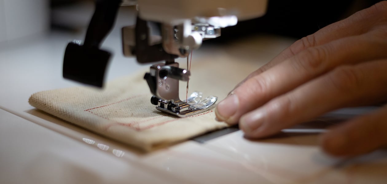 Nærbilde av sysmaskin