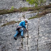 Klatring i Kaldklovafjellet ved Klatrehytta på Agdenes. juni 24