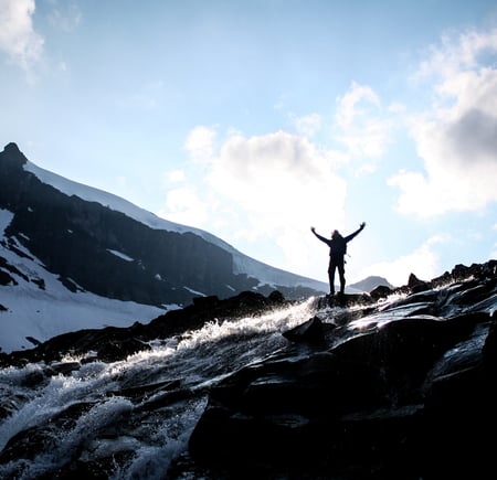 Min meget fornøyde turkompis Kacper på vei ned fra Storebjørn i Jotunheimen [joakimdn@gmail.com, 41011014]