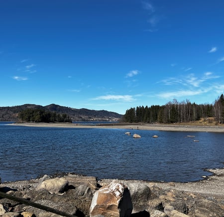 Mjøsa med lav vannstand