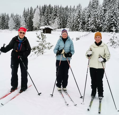 Tre damer på skitur