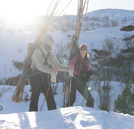 Kvisting fra Lid til Høgabu turisthytte i Bergsdalen, 19.2.25.