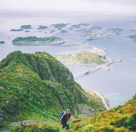 Bilder tatt på vei opp til Festvågtind i Lofoten. 