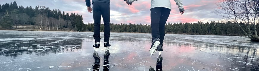 Skøytetur på Lianvatnet i Bymarka, Trondheim.