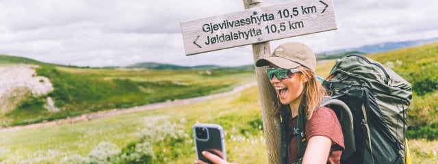 Første etappe av Trekanten i Trollheimen mellom Gjevilvasshytta og Trollheimen. 