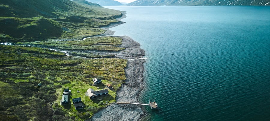 Bilder av ny badstue på Torfinnsbu, Jotunheimen.