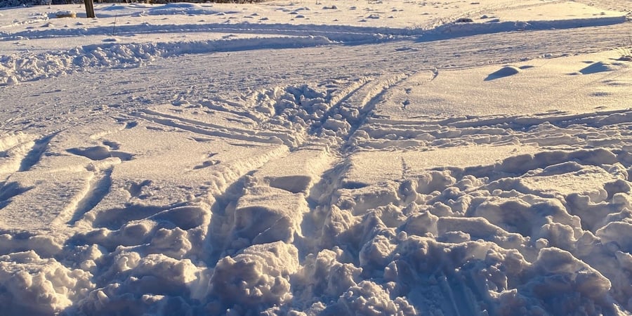 Mye snø på Olalia. Bilde fra vinter 2023.