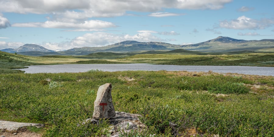DNT-varde i vakkert fjellterreng i Langsua.