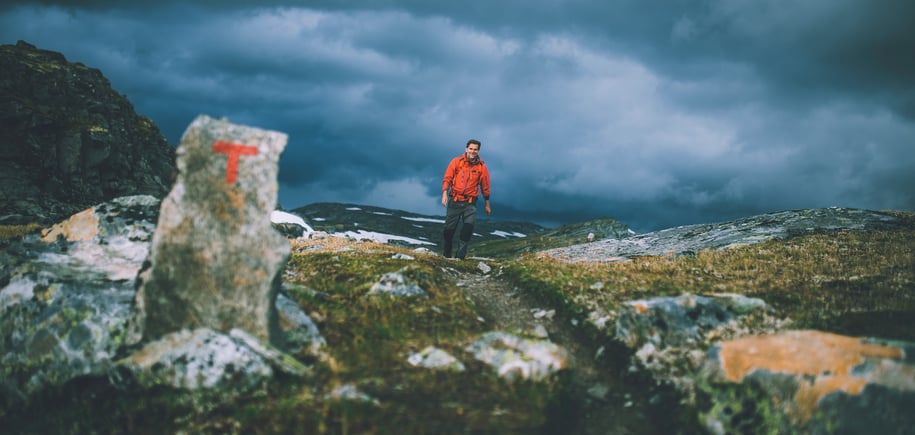 Andre uken av minutt for minutt gikk fem dager gjennom Jotunheimen. Bildet er fra første etappe fra Bøvertun til Sognefjellshytta.