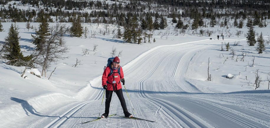 person på ski på vidde
