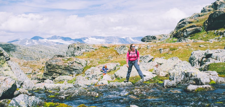 Andre uken av minutt for minutt gikk fem dager gjennom Jotunheimen. Bildet er fra første etappe fra Bøvertun til Sognefjellshytta.