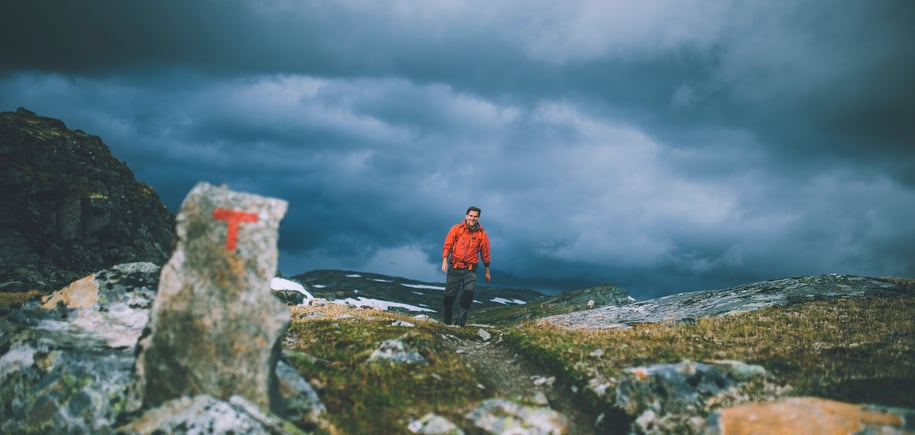 Andre uken av minutt for minutt gikk fem dager gjennom Jotunheimen. Bildet er fra første etappe fra Bøvertun til Sognefjellshytta.