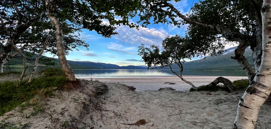 Stranda Rauøra i Gjevilvassdalen. Juli 2022.