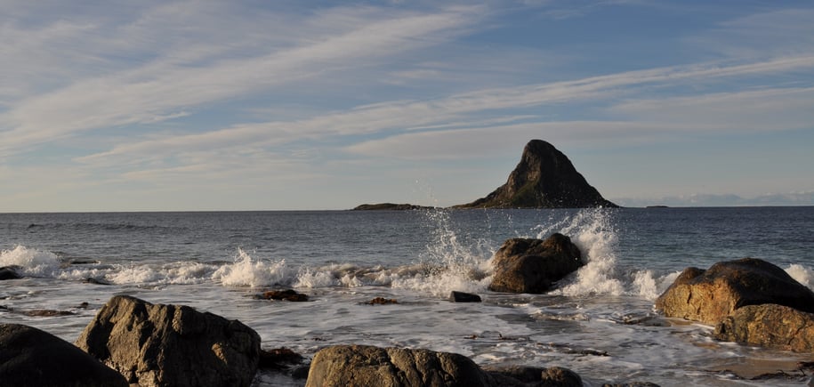 Fra Bleik på Andøya  Bleiksøya utenfor Andøya