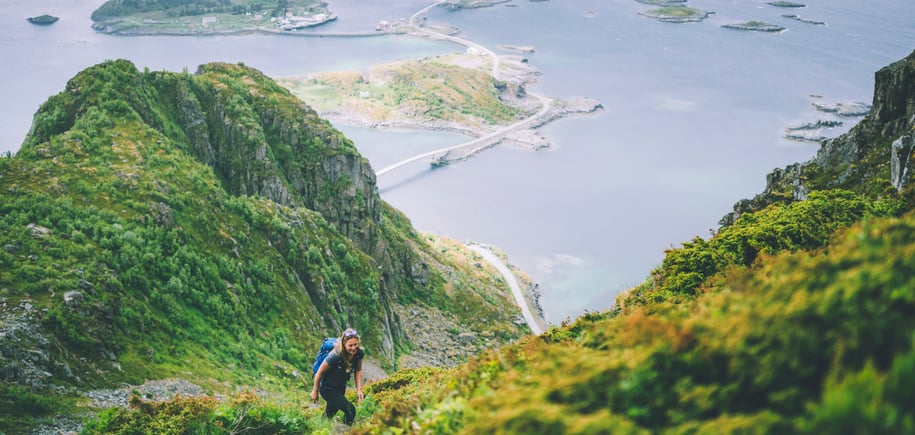 Bilder tatt på vei opp til Festvågtind i Lofoten. 