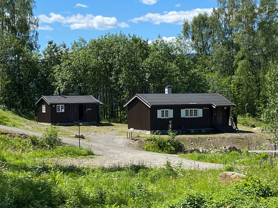 Hytte i sommerlandskap