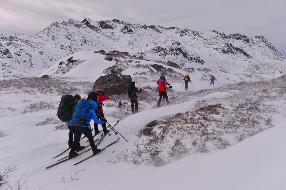Skitur i vind