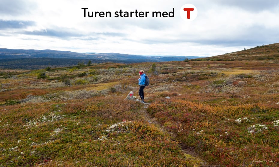 Dame på fjelltur.