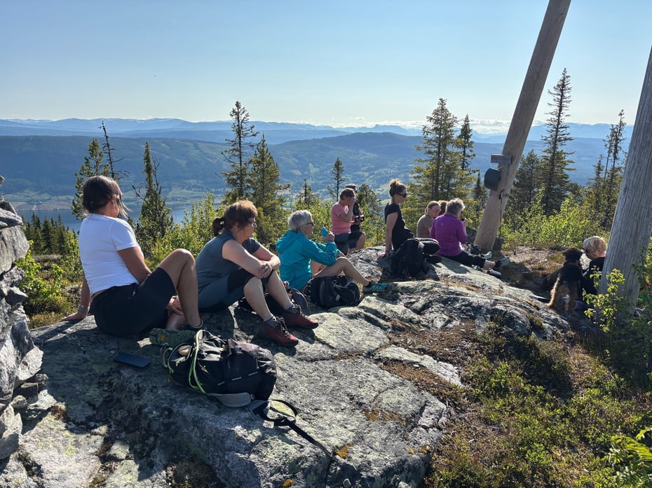 Triveleg kveldsstund på Øverliberget, her mot Vangsfjell bak Slidreåsen og Kvithøvd