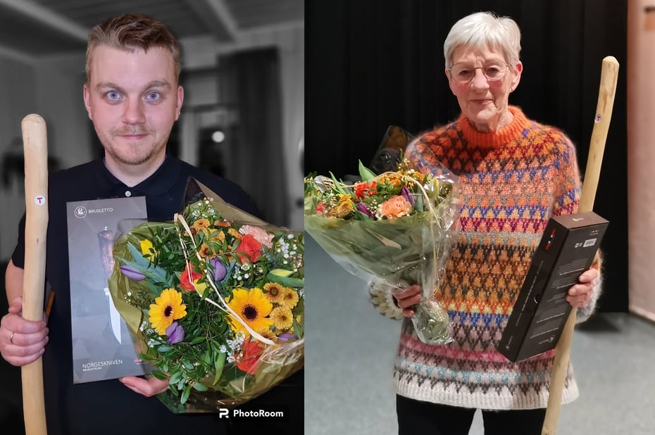 to personer med blomsterbukett