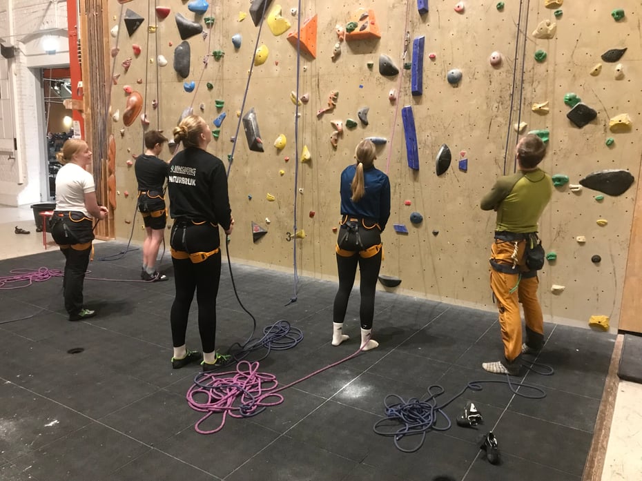 Sikring i klatreveggen.