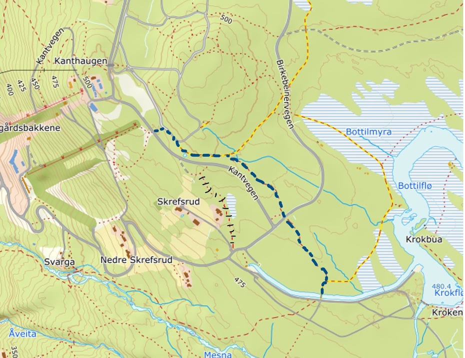 Kartskisse Kanthaugen