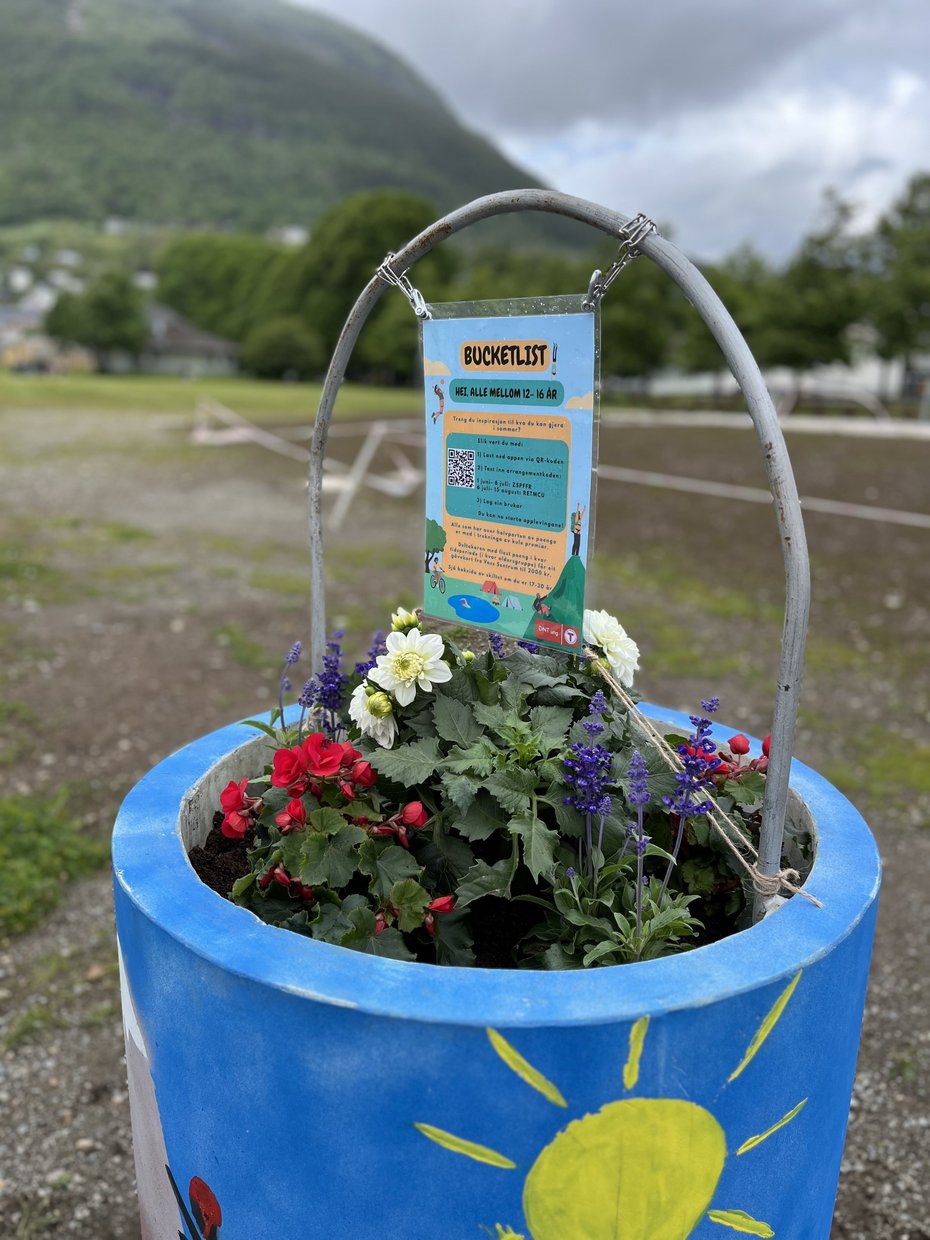 Bøttå er på plass nede ved aktivitetsparken på Prestegardsmoen. 