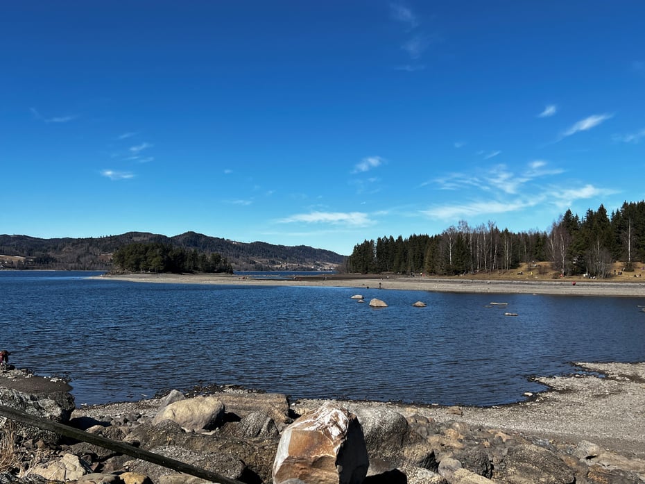 Mjøsa med lav vannstand