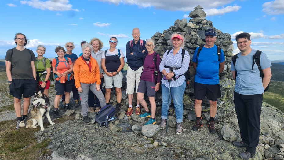 Glade turgåere på toppen