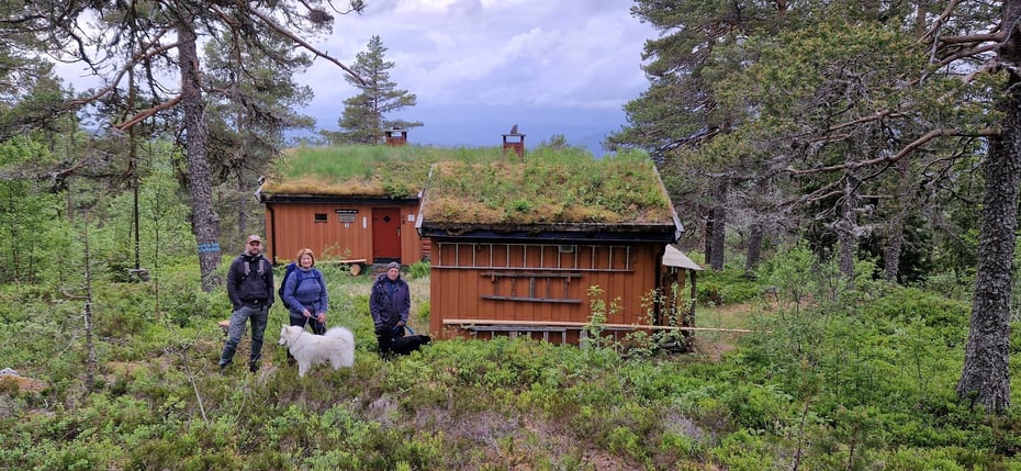 Tømrer bor på Grønkutkoia for å renovere pipe og ovner