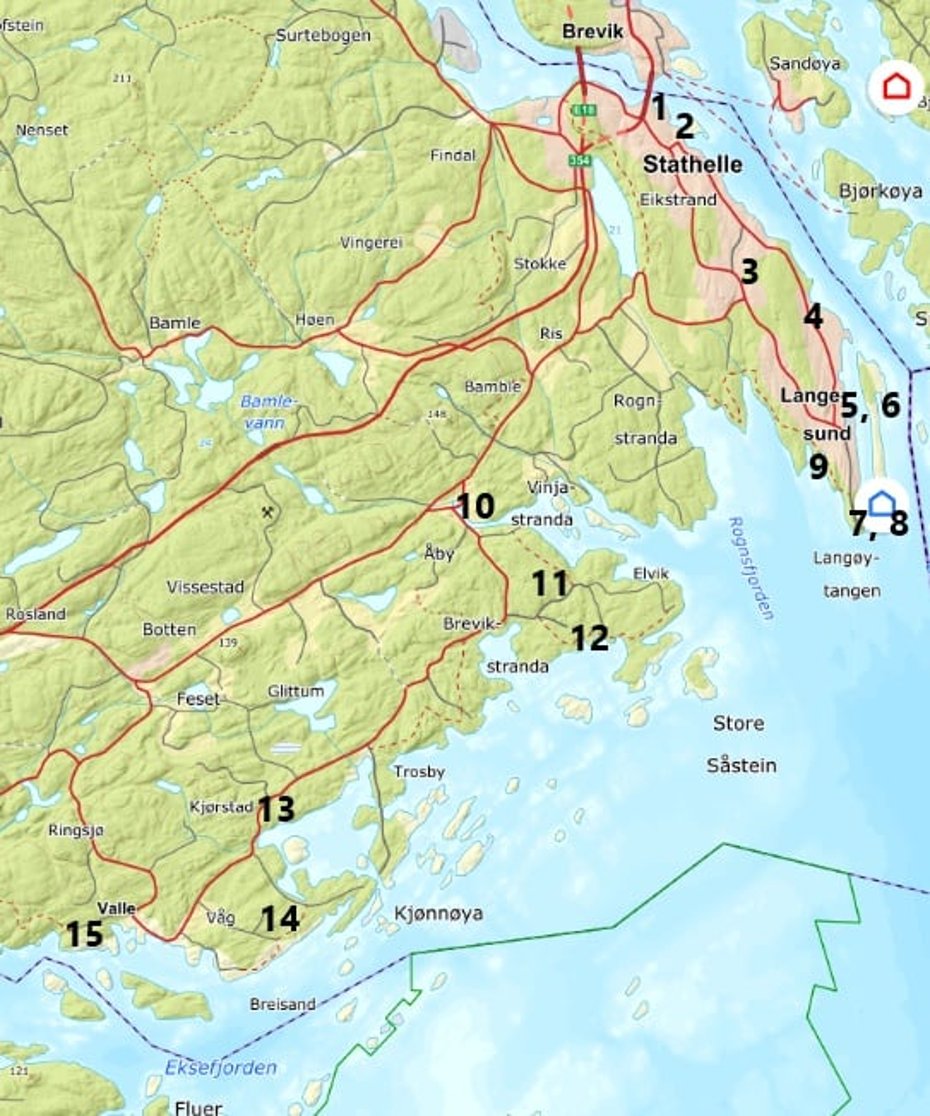 Kart som viser tavler