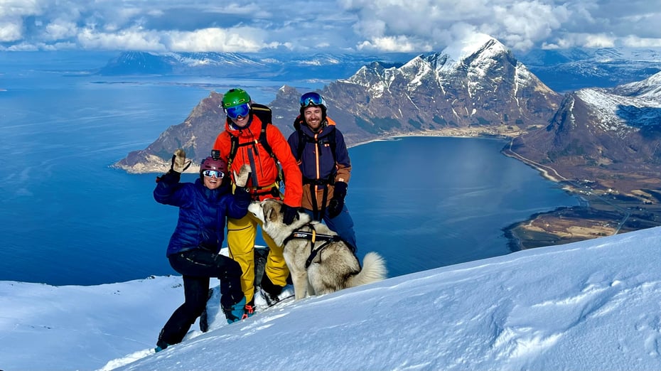 Tre glade toppturentusiaster på Rando-tur