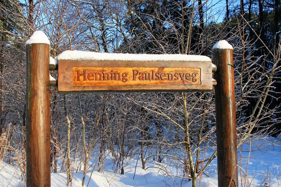 Bilde av skilt, Henning Paulsens veg