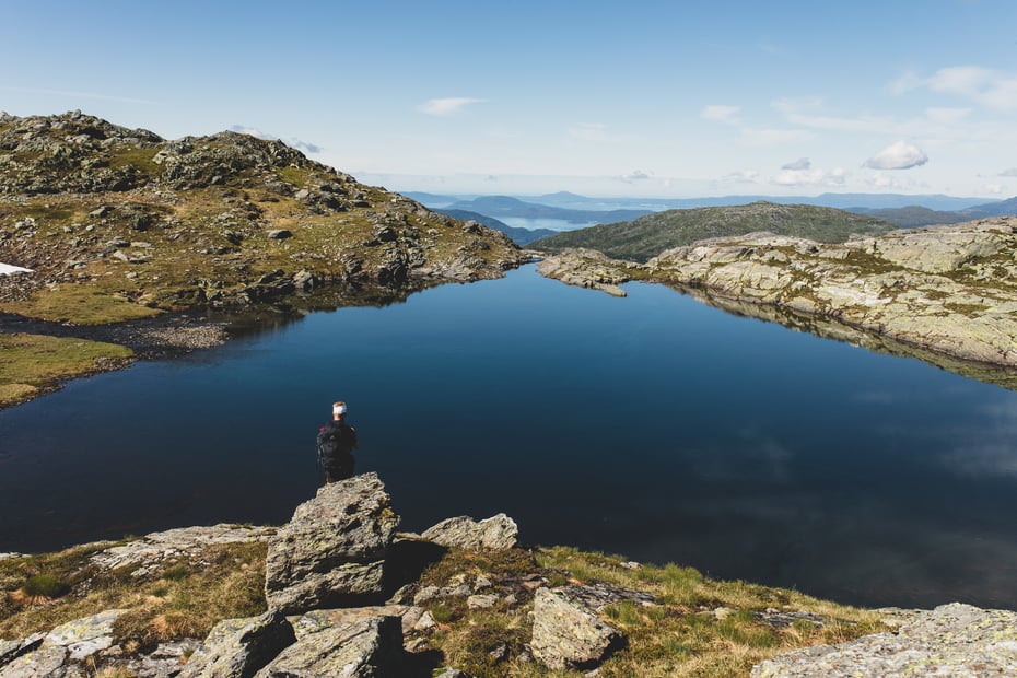 Bilde av vann mellom Blomstølen og Storavassbu