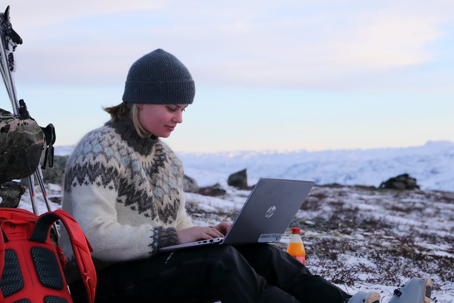 Skikontor på Haukeliseter fjellstue, januar 2024