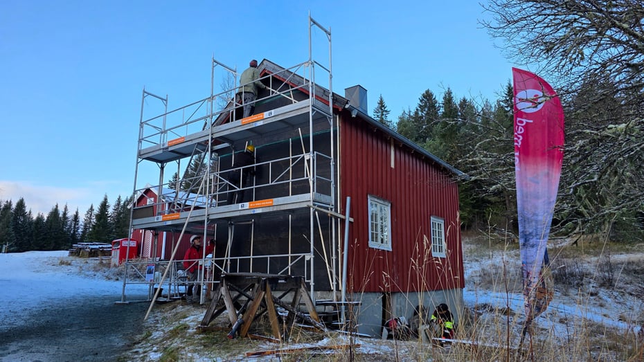 Dugnad - bygging av ny hytte ved Rønningen