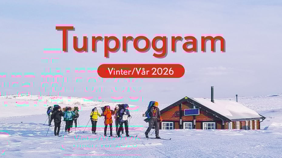 Tverrbrennstua og folk som går på ski