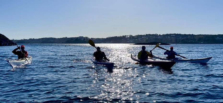 Fire padlere fra Grimstad padleklubb
