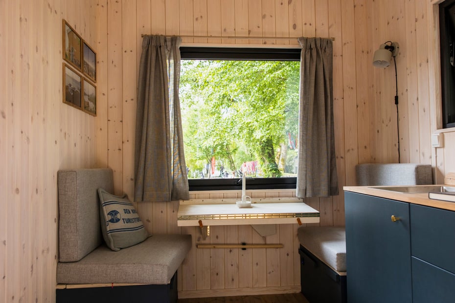 Hytta på hjul i Byparken i Stavanger under Landsmøte 2025.