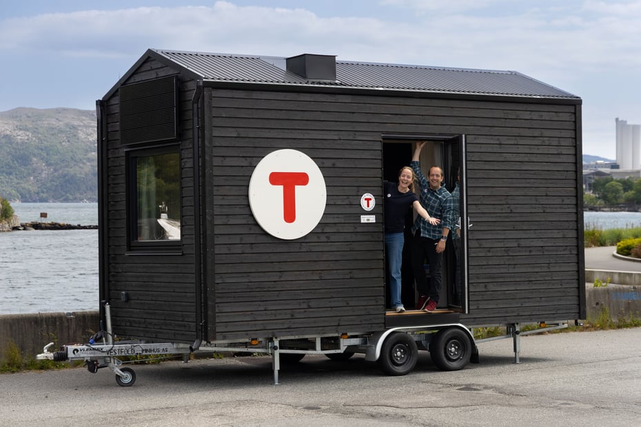 Hytta på hjul i Stavanger under landsmøtet 13. juni 2025.