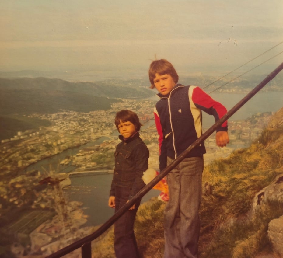 To gutter på Ulriken på 70-tallet.