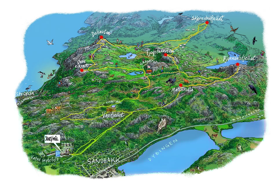 Løypekart 7-nutsturen 2025