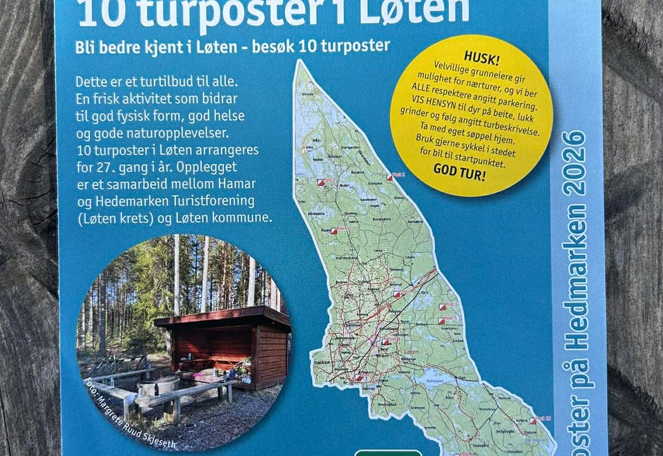 10 turposter i Løten