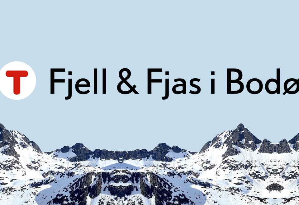 Snødekte høyfjell og DNT-logo