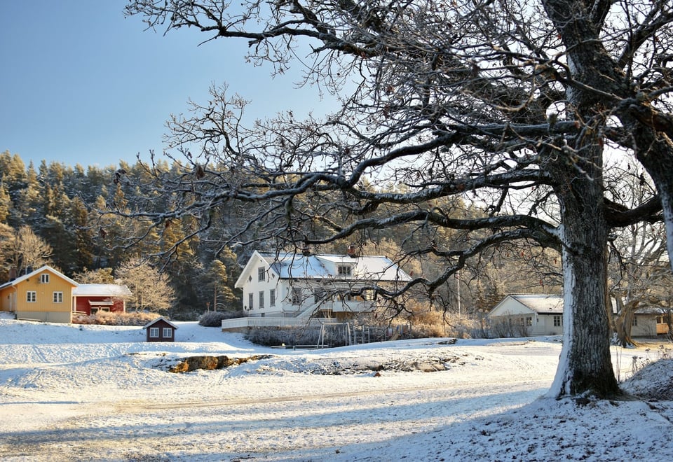 Breivoll Gård, uteområde på vinteren